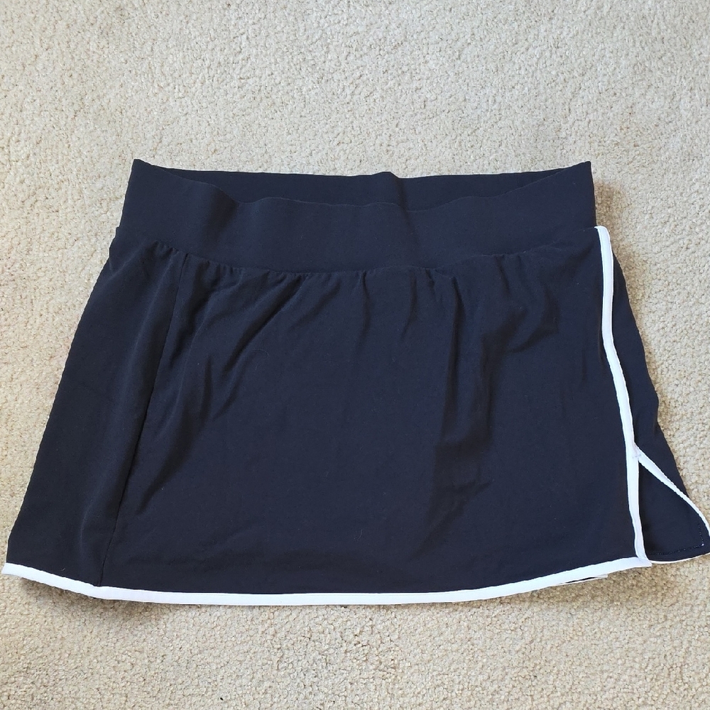 All in Motion Black Skater Skirt with White Edging